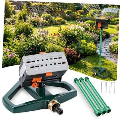 Metal Lawn Sprinkler for Yard with Weighted Base, 4 Way Metal Weighted Base