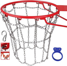 Basketball Net, Metal Chain Net Braided Permanent Rust Proof 12 Links , Quick I