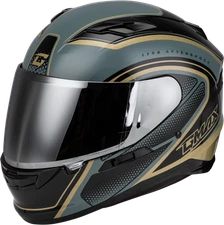 GMAX Ff 98 Aftershock Helmet Grey/Metallic Gold Small F19841024-DOT