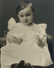Antique Baby Infant Girl Photograph Possible Memorial Photo 1900 B&W Restored