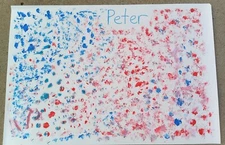 Original 24 by 36 inch Abstract Expressionism Glittering Flag Paper Painting