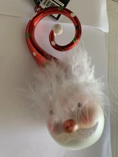 Mustache Santa Snowman Chirstmas ornament About 4-5” H New
