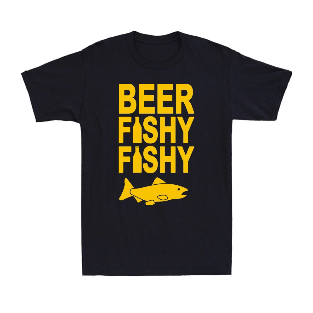 Beer Fishy Fishy Funny Fish Fishing Fisherman Novelty Men's T-Shirt Black Tee