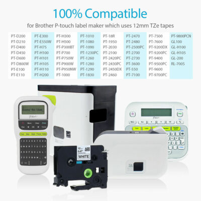 Compatible Label Tape Fit Brother TZe-231 P-Touch White 12mm - Foto 5