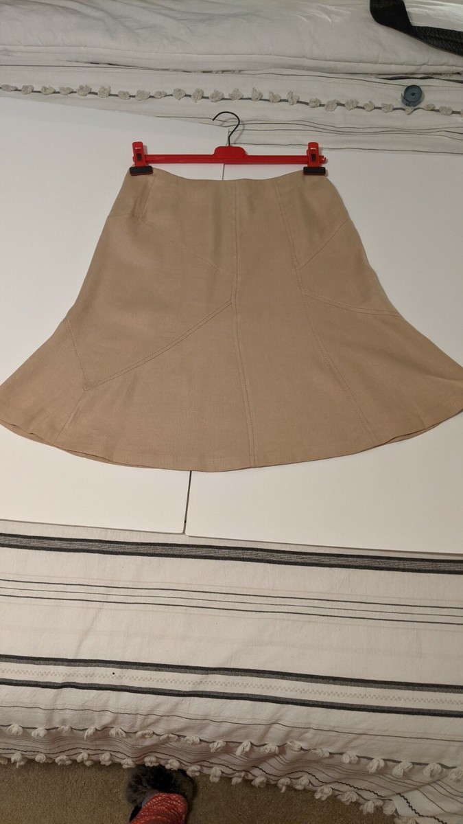 Valentino Light Beige Tan Linen Flowy Skirt Sz 4 / Small | eBay