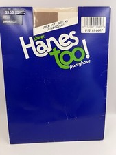 New Hanes Too Vintage Pantyhose Nylons Little Color Nude Size A - B Sandalfoot