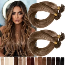 150G THICK FULL HEAD Pre Bonded Keratin Nail U Tip Remy Human Hair Extensions 8A