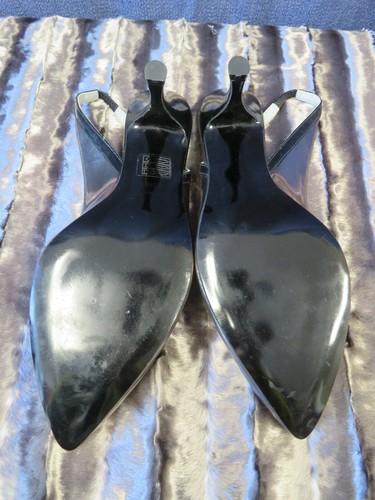 Designer slingbacks, MADELINE, size 38, bronzy colour patent leather, worn once - Picture 7 of 9