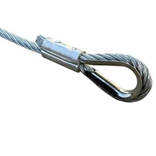 Sandbaggy 3/16" x 50 ft Galvanized Braided Steel Cable w/ Looped End (7x19 Rope)
