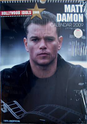 Matt Damon Kalender 2009 Spiralbindung 30 x 42 cm 16 Poster und Sticker