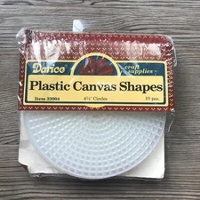 Vintage Darice Plastic Canvas Shapes - Circles 4.5" 1988 Qty 10
