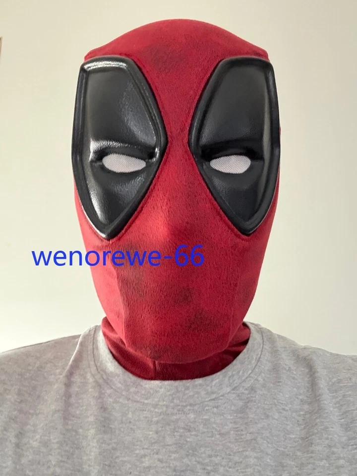 EN NOSOTROS!!! Máscara roja para hombre Deadpool 3 Wade Wilson Cosplay utilería máscara con carcasa facial Foto 4 de 4