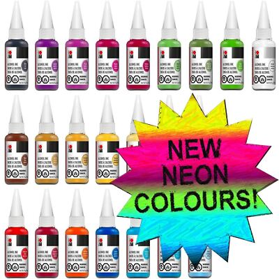 Marabu Alcohol Ink 20ml | Bright, Acid-Free Permanent Ink for Yupo, Glass & More