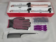 Lyealion SW01 Pink Gray Electric Coated 3-In-1 Automatic Hair Curling Iron Set