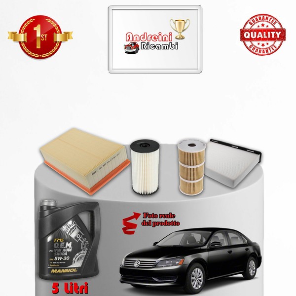 Wartungsset 4 Filter Und ÖL VW Passat VII B7 2.0 TDI 130KW 177PS Ab 2012-image
