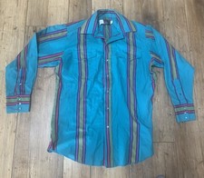 vtg panhandle slim western shirt Pink Pink Striped Pearl Snap Long Sleeve 16x33