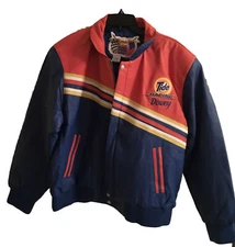 VTG NASCAR Jeff Hamilton TIDE DOWNY LEATHER Racing JACKET MENS Sz L EUC