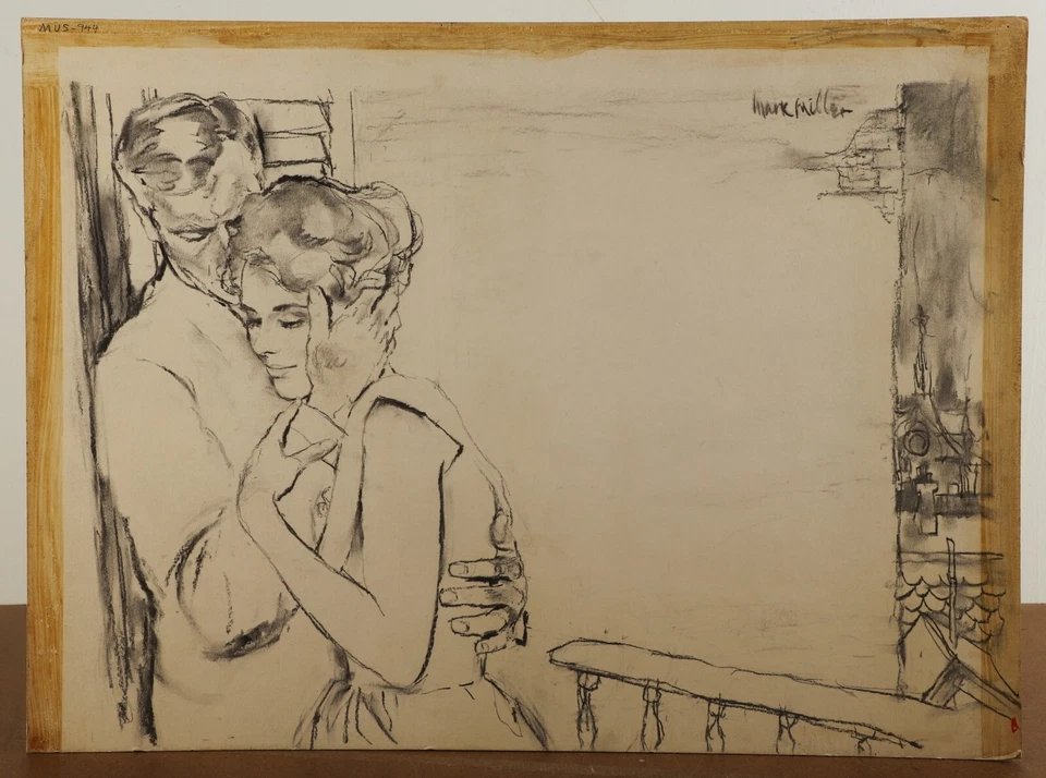 Marshall Dawson Mark Miller Tender Embrace Original Pencil Signed Illustration - Image 2 of 4