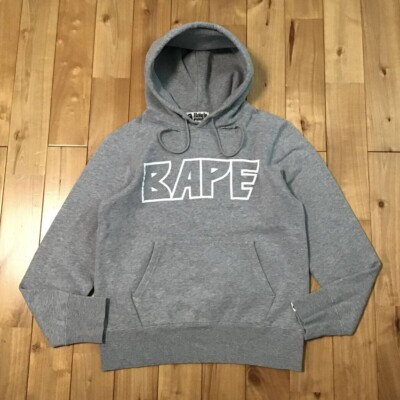 BAPE logo pullover hoodie Gray A Bathing Ape Size S | eBay