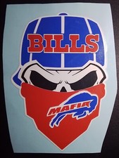 Buffalo Bills Skull Vinyl Decal Car Sticker - Walls, Cornhole Boards 6x9 Inch