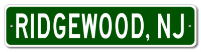 Ridgewood, New Jersey Metal Wall Decor City Limit Sign - Aluminum