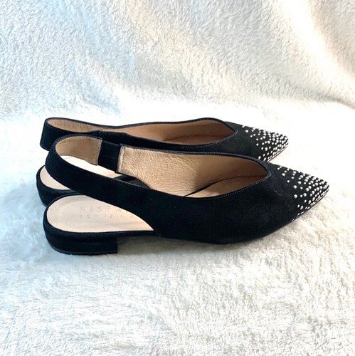 HISPANITAS YERBA SLINGBACK FLAT SOHO BLACK w PEARL LEATHER SIZE 37/US 7 $268 - Picture 5 of 11