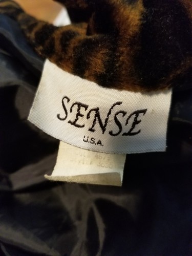 Sense USA langer samtiger Leoparden Mantel 90er weich Gothic Punk Rocker Duster M - Bild 6 von 7