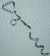 Chrome Dog Stake - Heavy-Duty Dog Tie-Out Stake 16" by Katzco. New