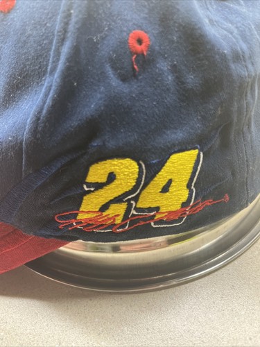 Gorra Sombrero Ajustado Jeff Gordon #24 Dupont Motorsports NASCAR Flames, Azul Rojo con ETIQUETA - Imagen 8 de 8
