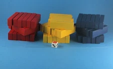 Jenga Throw 'N Go - Complete Set 54 Colored Wood Pieces w/ 1 Die