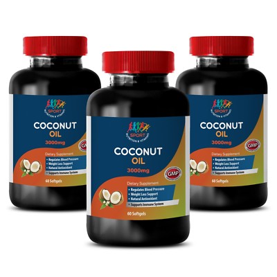 Organic Refined - Coconut Oil 3000 - Organic - Weight Loss - 3B 180Ct