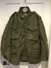VTG 70's Alpha Industries Cold Weather Army Field Jacket w/ Liner sz M Long