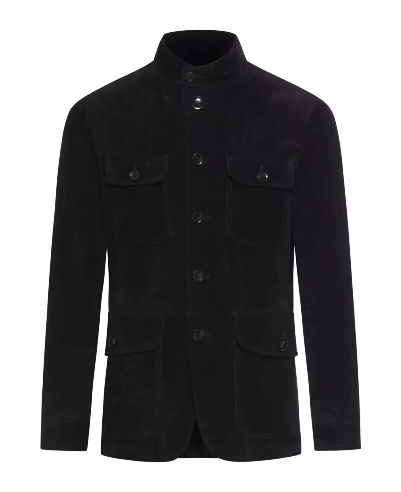 Mens Genuine suede Real Leather Blazer Black Button Coat Jacket Soft Stylish