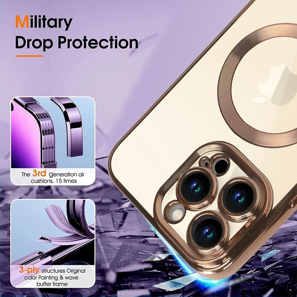 For iPhone 16 15 14 13 12 Pro Max Shockproof Case &Screen Protect ...
