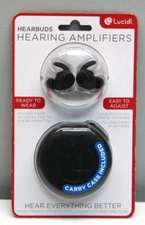 Lucid Audio HEARBUDS Hearing Amplifiers, Carry Case Included. NEW SEALED.