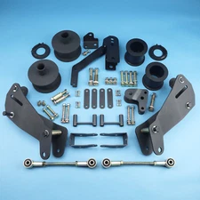 3.5" Front 3" Rear Full Lift Kit+Caster Correction Wrangler 2007-2018 JK Steel