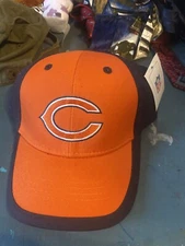 Chicago Bears Orange Blue Adjustable Hat Cap Cotton OSFA Big C NWT