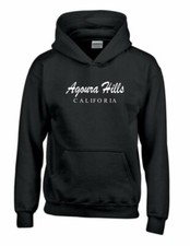 Agoura Hills California Souvenir Los Angeles Cali White Black Hooded Sweatshirt