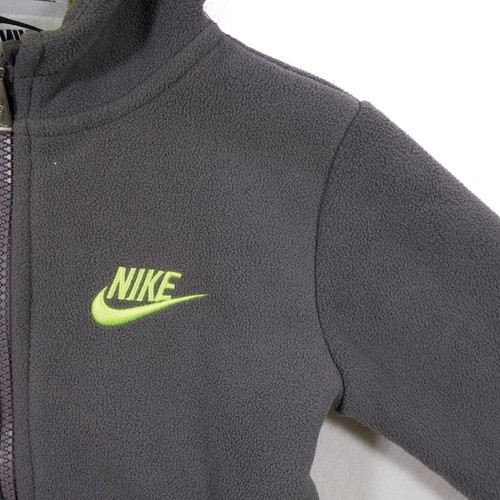 Nike Kids Fleece Hoodie Jacket Full Zip Embroidered Logo Gray Size 4 - Picture 6 of 18
