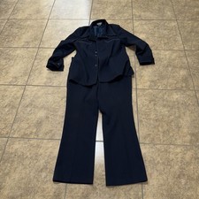 Vtg Mr Leggs Suit Mens Jacket Pants Blue 1970s