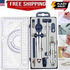 13 Pcs Compass and Protractors Set Math Compass Geometry Tool Metal Geometry ...
