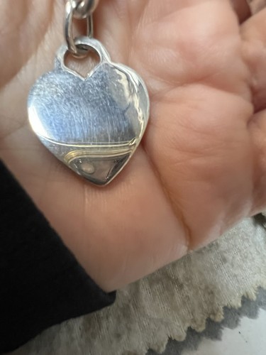 Tiffany & Co. 925 Sterling Silver Vintage Heart Tag Bracelet 34.5g 6.5" - Picture 10 of 12