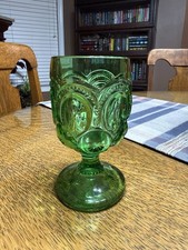 Vintage L.E. Smith Emerald Green Moon and Sta...