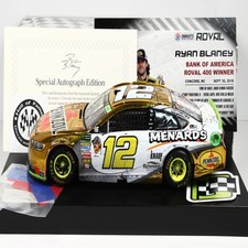 RYAN BLANEY 2018 AUTOGRAPHED COLOR CHROME 12 CHARLOTTE ROVAL WIN FORD /72 MADE 