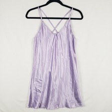 Victoria Secret Satin Slip Womens Small Purple Liquid Glossy Adjustable Straps