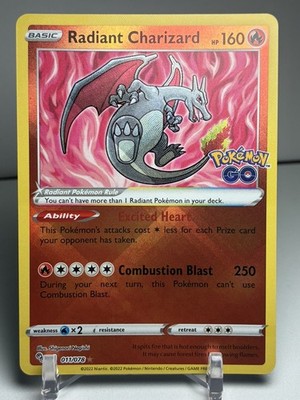 Radiant Charizard 011/078 - Pokémon GO | Radiant Rare Holo | Lightly Played
