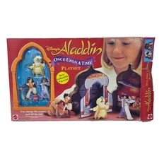 VINTAGE 1990's DISNEY ALADDIN ONCE UPON A TIME PLAYSET FIGURES MATTEL 65439 OPEN