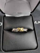 David Yurman x Crossover Band Ring 925 Sterling 18k Gold size 6 Free Shipping