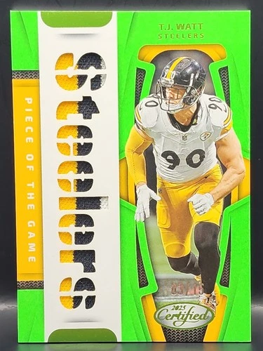 2025 Panini Certified Football Lime Green T.J. Watt #POG-TWT
