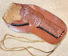 VTG Western Tooled Leather Holster for belt 5" Barrel Unbranded Right Hand Draw